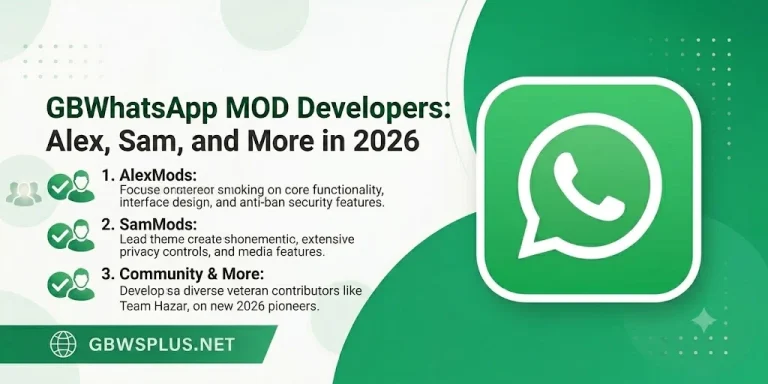 GBWhatsApp MOD Developers Alex, Sam, and More in 2026