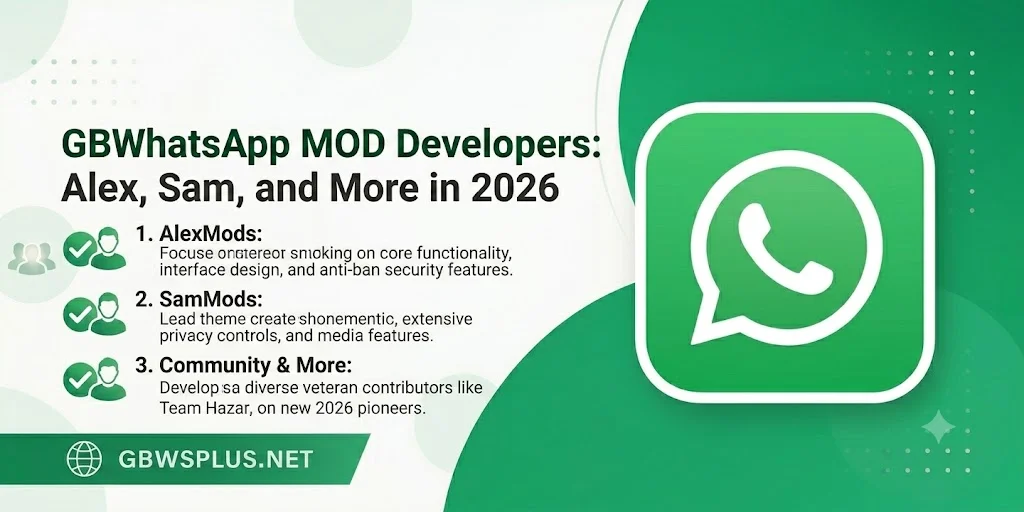 GBWhatsApp MOD Developers Alex, Sam, and More in 2026